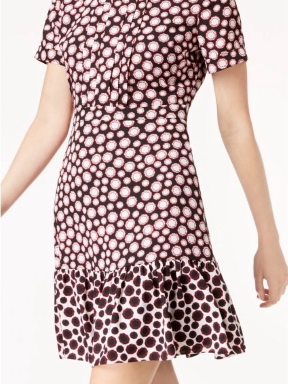 Maison Jules Black Dress with Pink Polka Dots Size 4